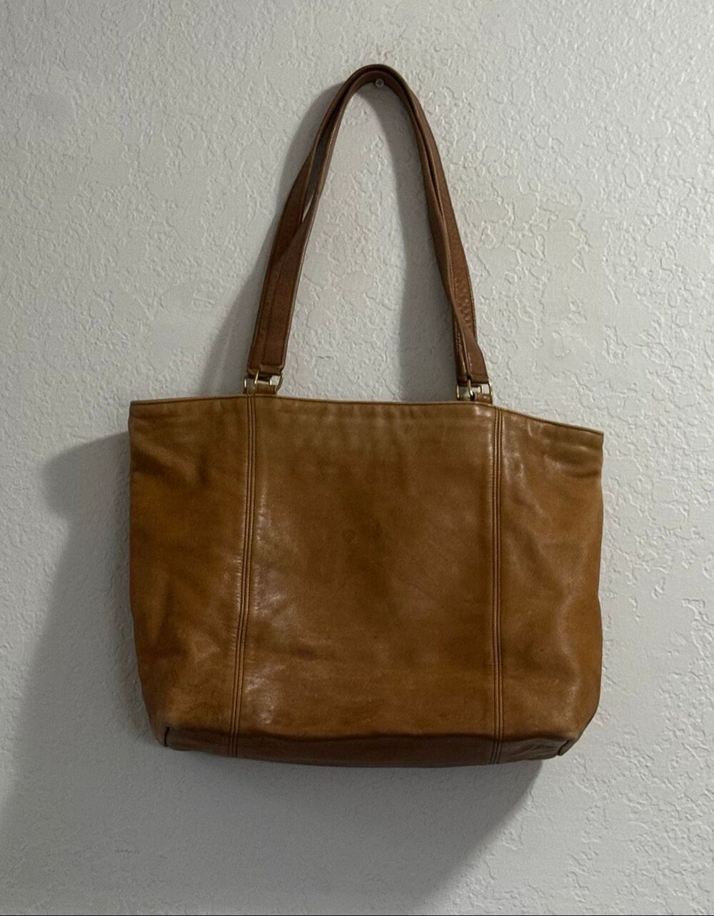 COACH Glove Tanned Cowhide Tote w/hangtag in Brown bag  VINTAGE  Made in USA - Picture 2 of 6